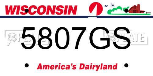 5807GS Wisconsin License Plate