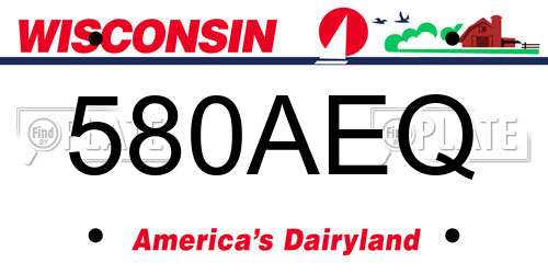 580AEQ Wisconsin License Plate