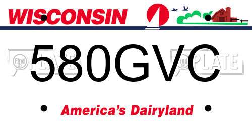 580GVC Wisconsin License Plate