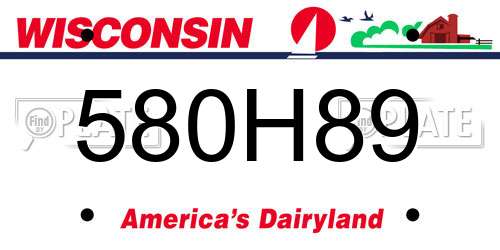 580H89 Wisconsin License Plate