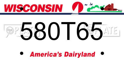 580T65 Wisconsin License Plate