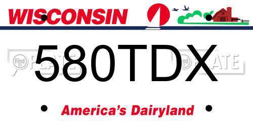 580TDX Wisconsin License Plate