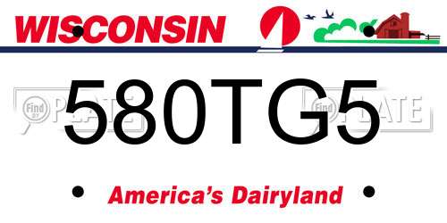 580TG5 Wisconsin License Plate