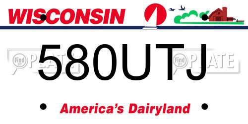 580UTJ Wisconsin License Plate