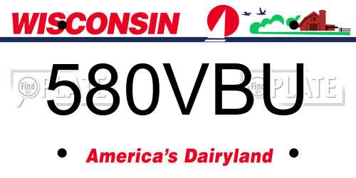580VBU Wisconsin License Plate