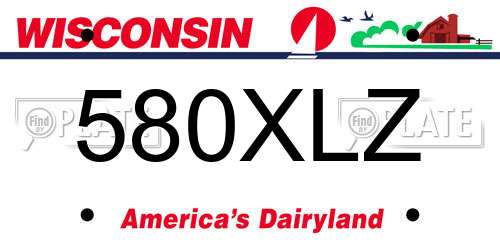 580XLZ Wisconsin License Plate