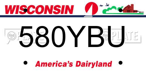 580YBU Wisconsin License Plate