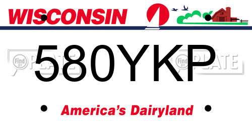 580YKP Wisconsin License Plate