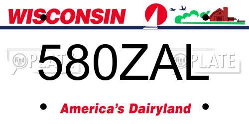 580ZAL Wisconsin License Plate