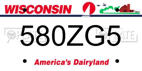 580ZG5 Wisconsin License Plate