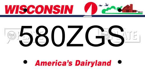 580ZGS Wisconsin License Plate