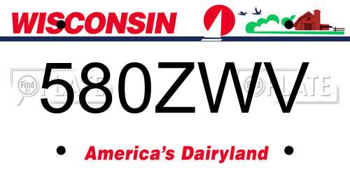 580ZWV Wisconsin License Plate