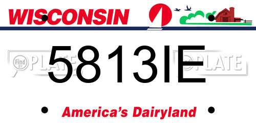 5813IE Wisconsin License Plate