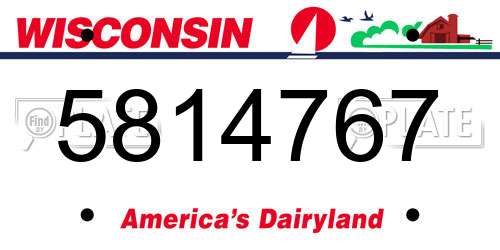 5814767 Wisconsin License Plate