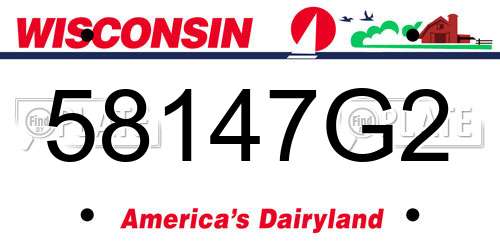 58147G2 Wisconsin License Plate