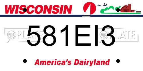 581EI3 Wisconsin License Plate