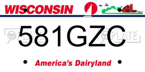 581GZC Wisconsin License Plate
