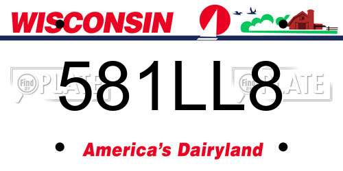 581LL8 Wisconsin License Plate
