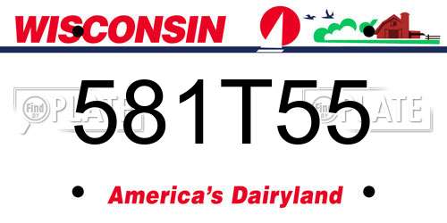 581T55 Wisconsin License Plate