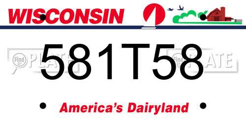 581T58 Wisconsin License Plate
