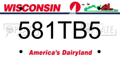 581TB5 Wisconsin License Plate