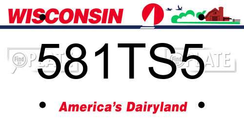 581TS5 Wisconsin License Plate