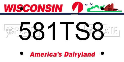 581TS8 Wisconsin License Plate