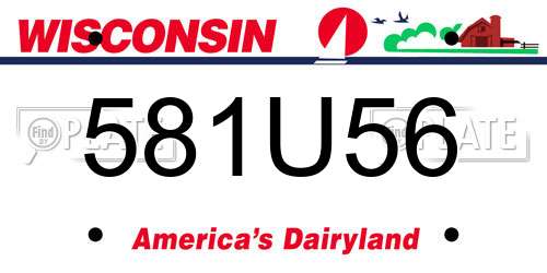 581U56 Wisconsin License Plate