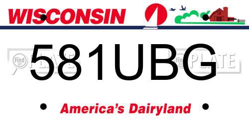 581UBG Wisconsin License Plate