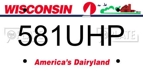581UHP Wisconsin License Plate
