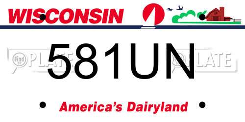 581UN Wisconsin License Plate