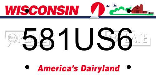 581US6 Wisconsin License Plate