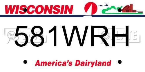581WRH Wisconsin License Plate