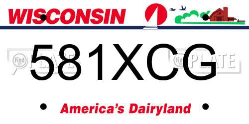 581XCG Wisconsin License Plate