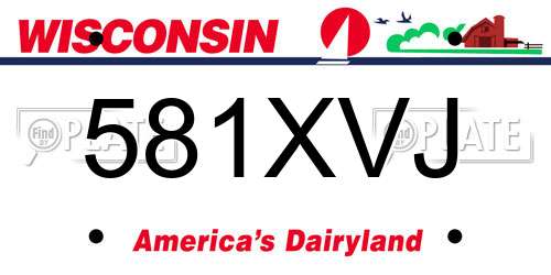 581XVJ Wisconsin License Plate