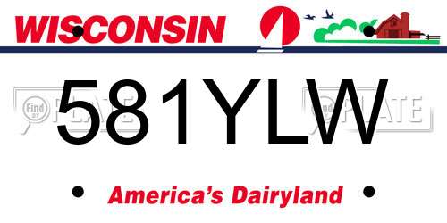 581YLW Wisconsin License Plate