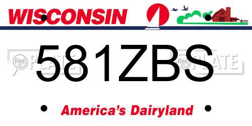 581ZBS Wisconsin License Plate