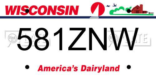 581ZNW Wisconsin License Plate