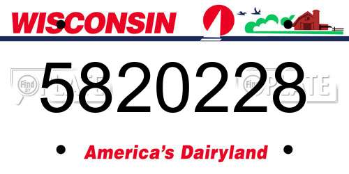 5820228 Wisconsin License Plate