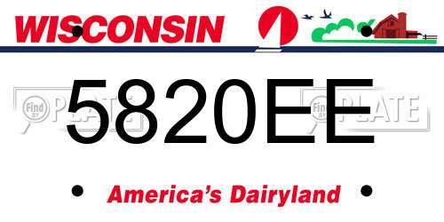 5820EE Wisconsin License Plate