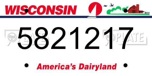 5821217 Wisconsin License Plate