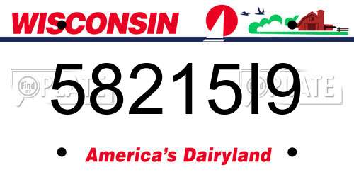58215I9 Wisconsin License Plate