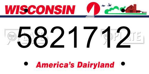 5821712 Wisconsin License Plate