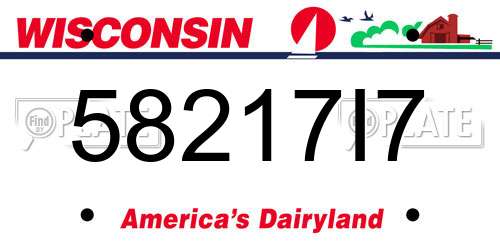 58217I7 Wisconsin License Plate