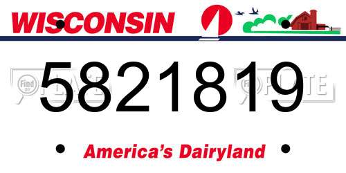 5821819 Wisconsin License Plate