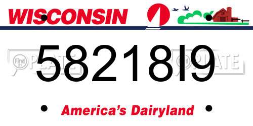58218I9 Wisconsin License Plate