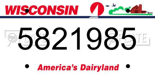 5821985 Wisconsin License Plate