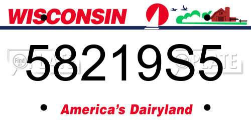58219S5 Wisconsin License Plate