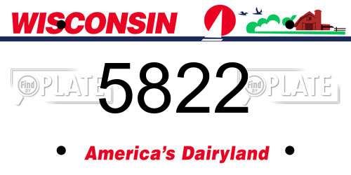 5822 Wisconsin License Plate
