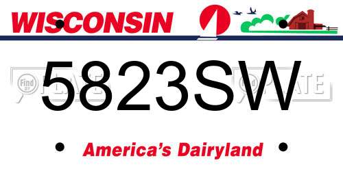 5823SW Wisconsin License Plate